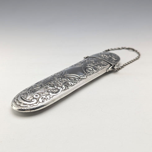 1888 British antique sterling silver chatelaine eyeglass case